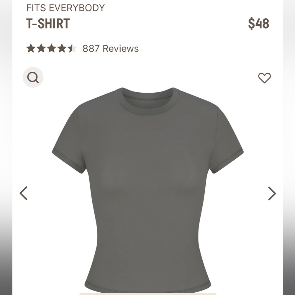 NEW Skims Gunmetal Fits Everybody T-shirt NWT - Picture 3 of 3